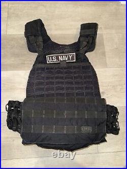 5.11 Tactical 56100 Tactec Plate Carrier Vest With Rogue 7.5 Lb Plates US NAVY