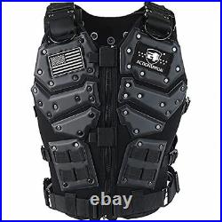 ACTIONUNION Tactical Vest for Men Airsoft Vest Youth Adjustable Molle Vest Fi