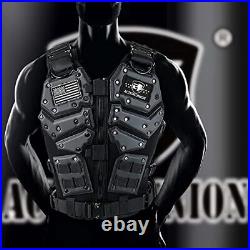 ACTIONUNION Tactical Vest for Men Airsoft Vest Youth Adjustable Molle Vest Fi