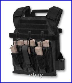 Active Shooter Black Tactical Vest Plate Carrier With Black Level III Armor Plates