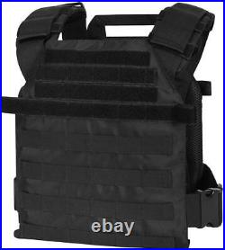 Active Shooter Black Tactical Vest Plate Carrier With Black Level III Armor Plates