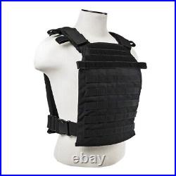 Active Shooter Black Tactical Vest Plate Carrier With Black Level III Armor Plates