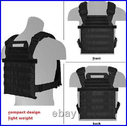 Active Shooter Black Tactical Vest Plate Carrier With Black Level III Armor Plates