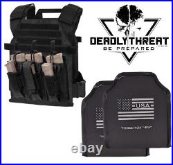 Active Shooter Molle Tactical Vest Plate Carrier With Level IIIa Armor Plates