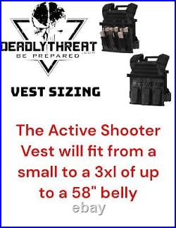 Active Shooter Molle Tactical Vest Plate Carrier With Level IIIa Armor Plates