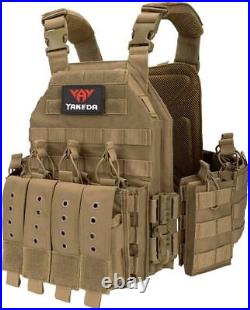 Adult Tactical Military Vest Firearm Pistol Mag Plate Carrier Quick Release New