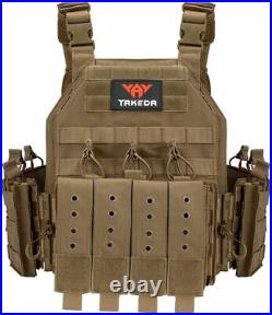 Adult Tactical Military Vest Firearm Pistol Mag Plate Carrier Quick Release New