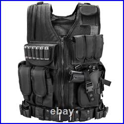 Black Deluxe Tactical Vest Husky Extra Large GLV547BH