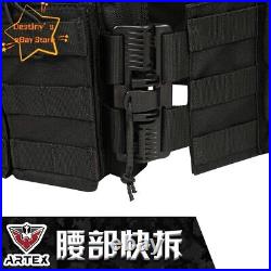 Black Outdoor Quick Release Tactical Vest CS Training Protective Padded Plate