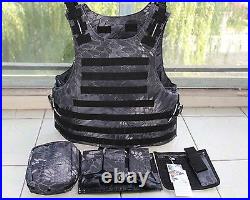 Black Python pattern Combat Tactical Soft Bullet proof vest IIIA NIJ0101.06