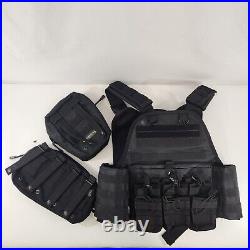 Black Tactical Vest Nylon Body Armor Adjustable Size Chest Protector