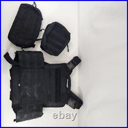 Black Tactical Vest Nylon Body Armor Adjustable Size Chest Protector