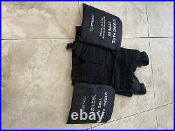 Black plate carrier vest with front and back plates