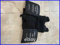 Black plate carrier vest with front and back plates