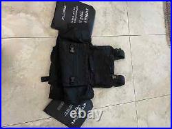 Black plate carrier vest with front and back plates