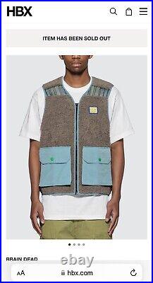 Brain Dead Sherpa Tactical Vest Size XL Brown Sky Blue AUTHENTIC NEW IN BAG