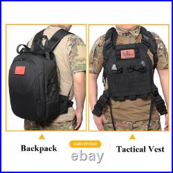 Combined Tactical Vest Military Backpack Assault Combat Multifunction Rucksack