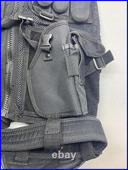 Commandant Military/Police Tactical Holster Vest BLACK With Utility Belt Extras