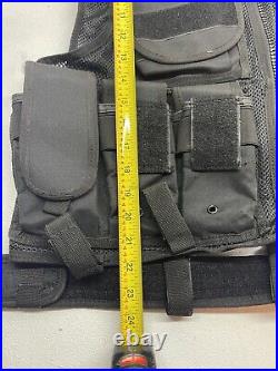 Commandant Military/Police Tactical Holster Vest BLACK With Utility Belt Extras