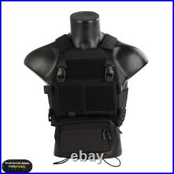 Emerson FCS Tactical Combat Vest withMK Chest Rig SET Molle Plate Carrier Holder