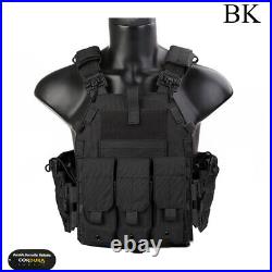 Emerson MOLLE Plate Carrier Tactical 6094K Combat Vest Quick Release + Mag Pouch