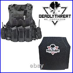 Force Recon Black Storm Tactical Vest Plate Carrier With L3 fearless Armor