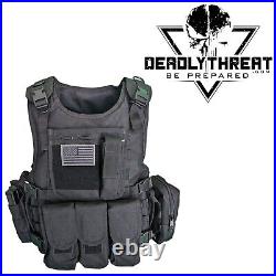 Force Recon Black Storm Tactical Vest Plate Carrier With L3 fearless Armor