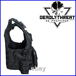 Force Recon Black Storm Tactical Vest Plate Carrier With L3 fearless Armor