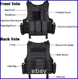 Force Recon Black Storm Tactical Vest Plate Carrier With L3 fearless Armor