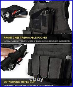 Force Recon Black Storm Tactical Vest Plate Carrier With Level III Armor Plates