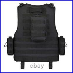 Force Recon Black Storm Tactical Vest Plate Carrier With Level III Superlite Armor