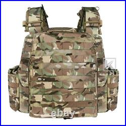 KRYDEX CPC Plate Carrier Tactical Heavy Duty MOLLE Vest Camo with Magazine Pouch
