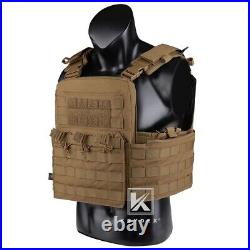 KRYDEX CPC Plate Carrier Tactical Heavy Duty MOLLE Vest Coyote Brown w Mag Pouch