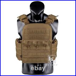 KRYDEX CPC Plate Carrier Tactical Heavy Duty MOLLE Vest Coyote Brown w Mag Pouch