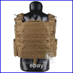 KRYDEX CPC Plate Carrier Tactical Heavy Duty MOLLE Vest Coyote Brown w Mag Pouch