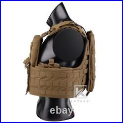 KRYDEX CPC Plate Carrier Tactical Heavy Duty MOLLE Vest Coyote Brown w Mag Pouch