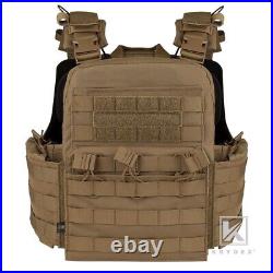 KRYDEX CPC Plate Carrier Tactical Heavy Duty MOLLE Vest Coyote Brown w Mag Pouch