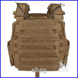 KRYDEX CPC Plate Carrier Tactical Heavy Duty MOLLE Vest Coyote Brown w Mag Pouch