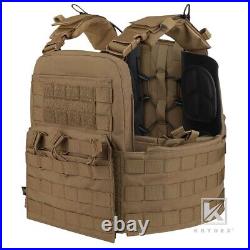 KRYDEX CPC Plate Carrier Tactical Heavy Duty MOLLE Vest Coyote Brown w Mag Pouch