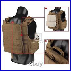 KRYDEX CPC Plate Carrier Tactical Heavy Duty MOLLE Vest Coyote Brown w Mag Pouch