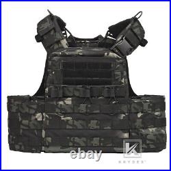 KRYDEX CPC Plate Carrier Tactical Heavy Duty Vest Quick Release MOLLE Black Camo