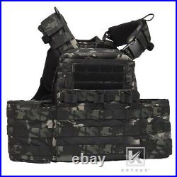 KRYDEX CPC Plate Carrier Tactical Heavy Duty Vest Quick Release MOLLE Black Camo