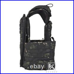 KRYDEX CPC Plate Carrier Tactical Heavy Duty Vest Quick Release MOLLE Black Camo