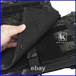 KRYDEX CPC Plate Carrier Tactical Heavy Duty Vest Quick Release MOLLE Black Camo