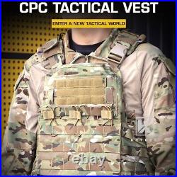 KRYDEX CPC Plate Carrier Tactical Heavy Duty Vest Quick Release MOLLE Black Camo