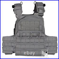 KRYDEX CPC Plate Carrier Tactical Heavy Duty Vest Quick Release MOLLE Wolf Gray