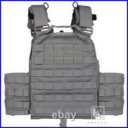 KRYDEX CPC Plate Carrier Tactical Heavy Duty Vest Quick Release MOLLE Wolf Gray