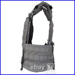 KRYDEX CPC Plate Carrier Tactical Heavy Duty Vest Quick Release MOLLE Wolf Gray