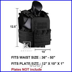 KRYDEX CPC Plate Carrier Tactical Heavy Duty Vest with Mag Pouch MOLLE Black