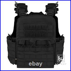 KRYDEX CPC Plate Carrier Tactical Heavy Duty Vest with Mag Pouch MOLLE Black